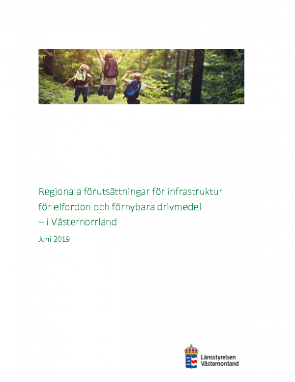 2019 Regionala förutsättningar för infrastruktur för el och förnybara drivmedel i Västernorrland
