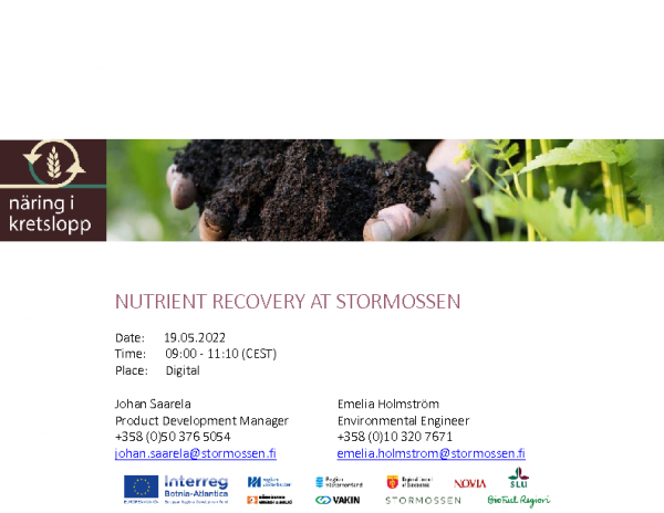 Nutrient Recovery at Stormossen